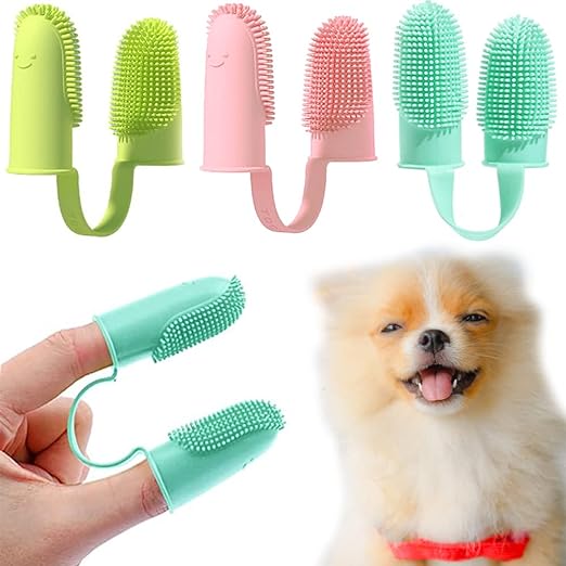 Doigt de nettoyage des dents pour chiens